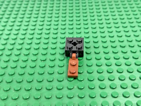 LEGO Red Brown Hinge Plate 1x2 1 Finger End & Black Brick 2x2 7258 #44301a 40902