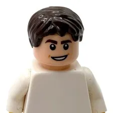 LEGO ® minifigure head with hair brown smiling accessories spare part figure head New