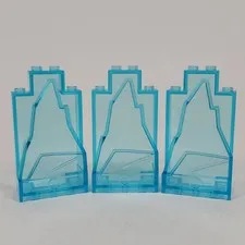 3X LEGO Rock Panel TRANS-LIGHT BLUE 2x4x6 Castle Wall Mountain Part Lot 47847