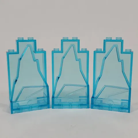 3X LEGO Rock Panel TRANS-LIGHT BLUE 2x4x6 Castle Wall Mountain Part Lot 47847