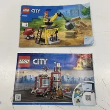 ORIGINAL RETRO LEGO USED Toy Instruction Book Manual Set - CITY 60252 (2) 60215