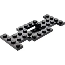 LEGO 8x Black Vehicle, Base 4 x 10 x 2/3 with 2 x 2 Recessed Center inv.604