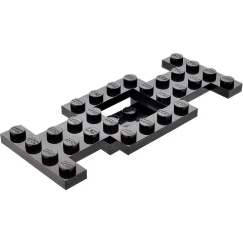 LEGO 8x Black Vehicle, Base 4 x 10 x 2/3 with 2 x 2 Recessed Center inv.604