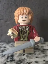Lego LOTR Bilbo Baggins minifigure from set 79000  with Ring and Sword