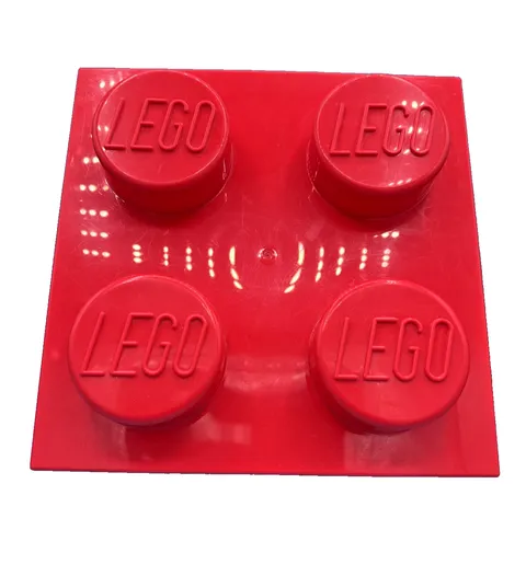 LEGO 4003 Copenhagen Storage Box Red 4 Knob Stackable 10x10 Organizer