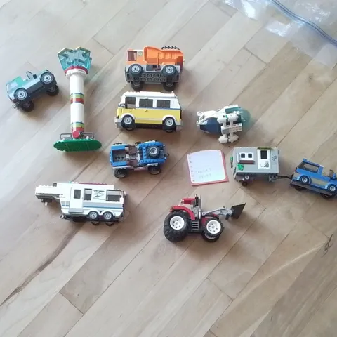 LEGO Multicolor Bulk Lot Vehicle Builds Camper Van Tractor Trucks