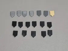 Lego 22385 Tile Modified 2 x 3 Pentagonal - NEW Flat Silver Black Tan Dark Bluis