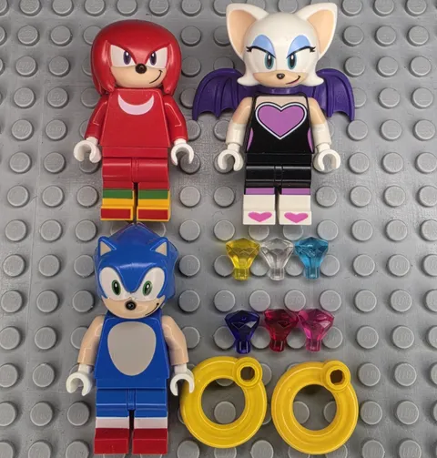 Lego Sonic the Hedgehog Minifigures SON004 Sonic SON015 Rouge SON016 Knuckles