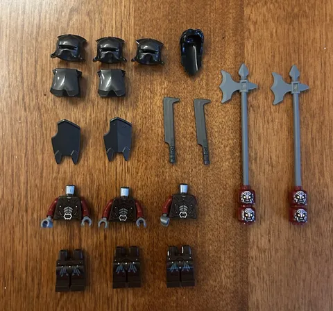 LEGO Uruk-Hai Minifigure Lot: figures, armor, weapons (LOTR)