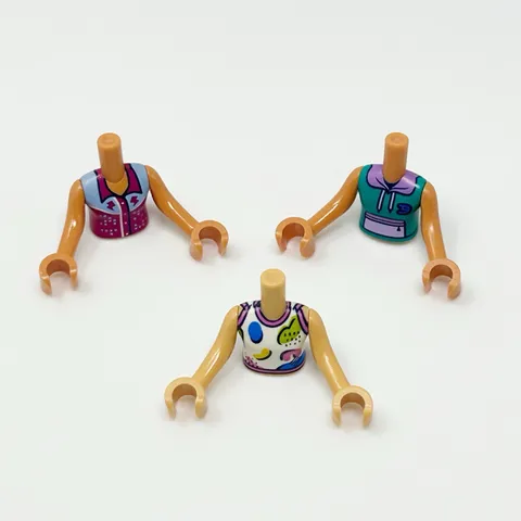 LEGO Friends Mini Doll Torso Shirt Top Wardrobe Princess Elves 3 Pack Lot#12748
