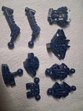 BC Lego Lot 9 Dark Blue Bionicle Parts Connectors Legs Torso