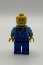 LEGO City minifigure Overalls Tools in Pocket Blue Hard Hat Minifig (#41)