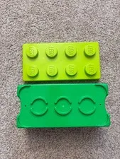 LEGO Storage Brick Case 8 Stud Large Green Container Plastic Bin 14x7x9.5