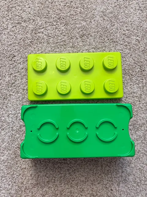 LEGO Storage Brick Case 8 Stud Large Green Container Plastic Bin 14x7x9.5