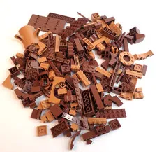 LEGO Parts - Assorted Reddish Brown & Med. Nougat Bulk Pieces - QTY 200 (8oz)