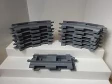 Lego DUPLO Train Track GRAY OVAL: 12 Curved & 2 Straight
