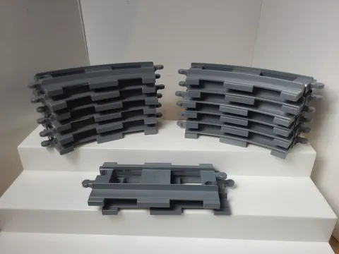 Lego DUPLO Train Track GRAY OVAL: 12 Curved & 2 Straight