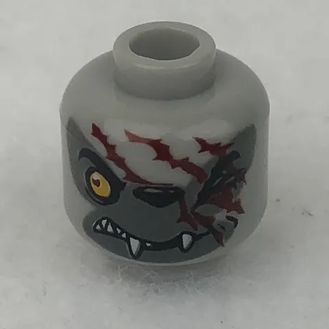 LEGO 3626cpb0893 Light Bluish Gray Minifigure, Head Dual Sided Alien Chima Wolf