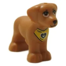 LEGO Shaggy Dog Rocky Yellow Bandana Paw Print Animal Figure Genuine