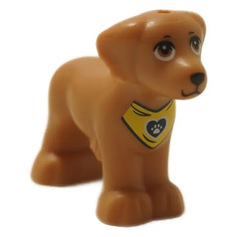 LEGO Shaggy Dog Rocky Yellow Bandana Paw Print Animal Figure Genuine