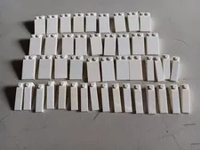 LEGO BULK LOT OF 46 WHITE SLOPE BRICKS 18° 4X1 4X2 #60477 #30363