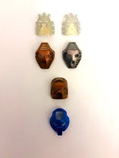 LEGO BIONICLE Kanohi Mask Lot 6 Gold Silver 2x Avohkii Hau Pakari Huna