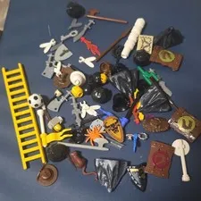 LEGO Bulk Lot Minifigure Accessories Weapons Shields Flags Ladder Sails Heads