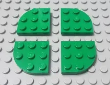 LEGO Lot of 4 Green 3x3 Rounded Corner Plate PIEces