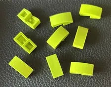 Lego Slope Curved 2X1X2/3 Lot 9 Lime Green Replacement Smooth Tile Part 11477