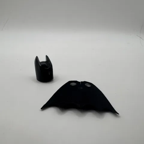 2006 LEGO Batman: Batman Minifigure bat001 Black Hood Cowl Mask And Cape Only