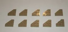 LEGO NEW 3x3 Dark Tan Plate without Corner (10x) 6038637 Brick 2450