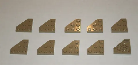 LEGO NEW 3x3 Dark Tan Plate without Corner (10x) 6038637 Brick 2450