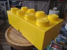 Lego 8 Stud Storage Yellow Brick Stackable Container Case 20x10x6in &+ Set 31162