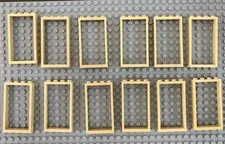 LEGO  12 Tan Door, Frame 1 x 4 x 6 with 2 Holes on Top and Bottom FREE SHIPPING