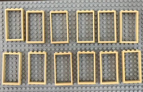 LEGO  12 Tan Door, Frame 1 x 4 x 6 with 2 Holes on Top and Bottom FREE SHIPPING