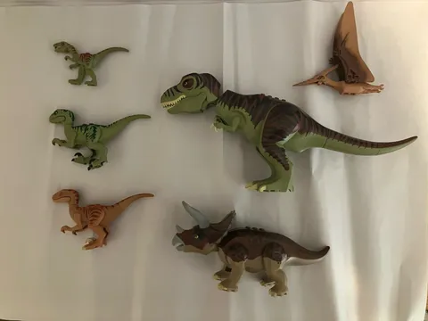 LEGO Dinosaur Lot of 6, Includes T-Rex/Triceratops/pterodactyl/velociraptor