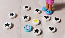 New LEGO Printed Parts Lot of 11 Black White Cookies Teddy Bear Home Button 1x1