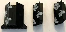 Lego Lot 3 Córner Wall Panels 3x3x6 Black Grey Scattered Stones Castle Vintage