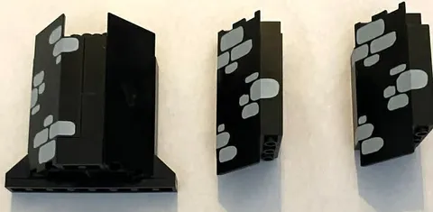 Lego Lot 3 Córner Wall Panels 3x3x6 Black Grey Scattered Stones Castle Vintage