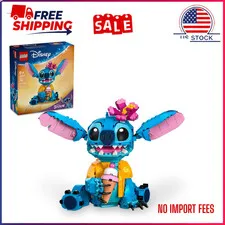 LEGO Disney Stitch 43249 Building Kit, Buildable Figure with Ice Cream Cone Gift