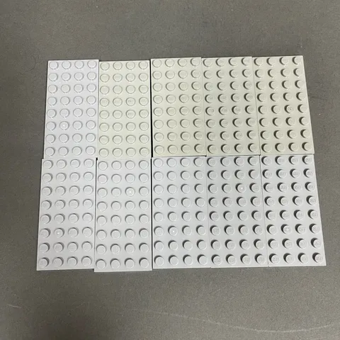 Lego 3035 Baseplates Light Gray 8 x 4 Replacement Add-on Parts Pieces Lot of 10