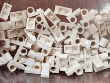 Lego 11458 White Qty 64 NEW Plate, Modified 1 x 2 with Pin Hole On Top
