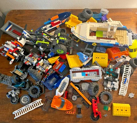 LEGO Vehicle Parts & Pieces Lot - Large Bulk Mixed Specialty MOC Wheels Hulls