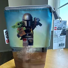 LEGO Star Wars Mandalorian & Grogu Zippered expandable Case Pouch, Multicolor 6+