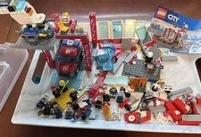 LEGO City 60215 Fire Station Parts Lot Minifigures Truck Dog 2 Manuals