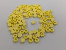 Lego x100 New Bright Light Yellow Tiles Flat Smooth Round 1 x 1 Pieces # 98138