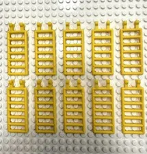 (10) LEGO Ladder Bar 7x3 with Clips Lot- YELLOW -#6020
