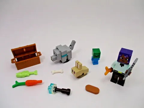 LEGO Minecraft Efe Minifigure Animals Lot Baby Wolf Rabbit Zombie from 21253