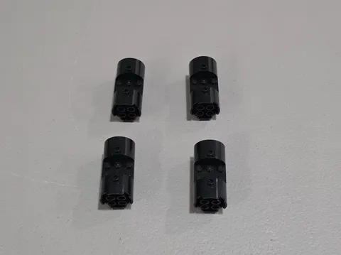Lego Qty 4 - Black - 93168 Cylinder 3 x 6 x 2 2/3 Horizontal - Square Connection
