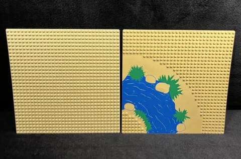 Lego Western Indians 2359px1 Tan Baseplate 32x32 Curve River 6748 6766 6763